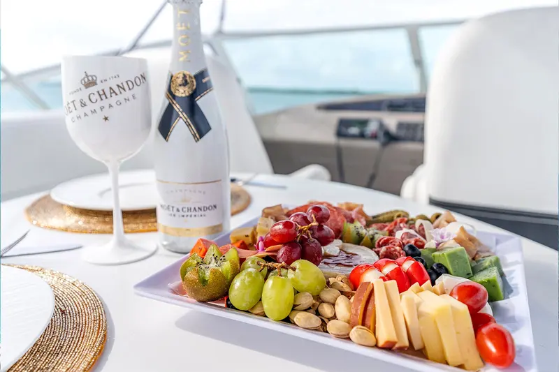 Moët & Chandon Ice Impérial with a charcuterie platter, an optional champagne upgrade