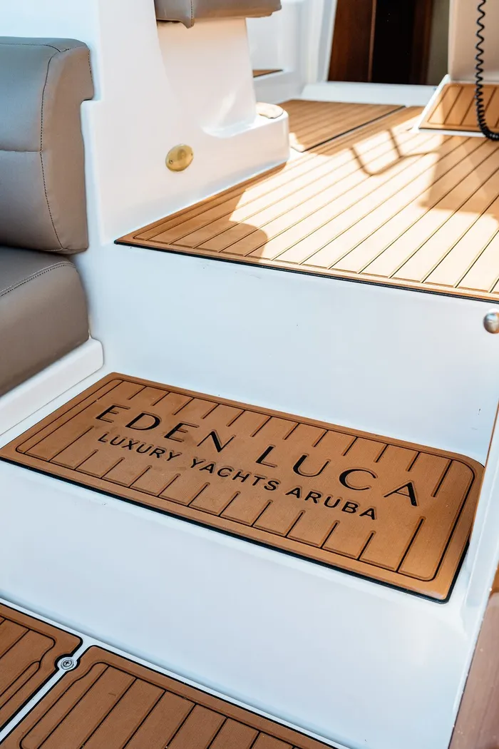 Eden Luca Luxury Yachts Aruba, Branded Teak Step Mat