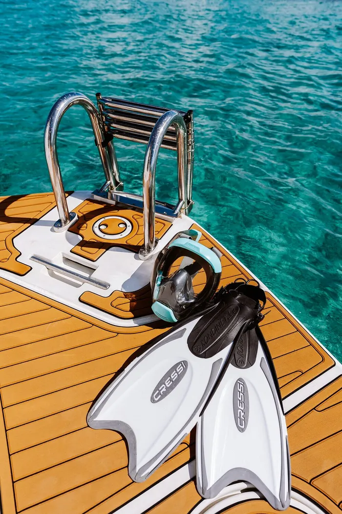 Snorkel Gear Ready at the Swim Platform