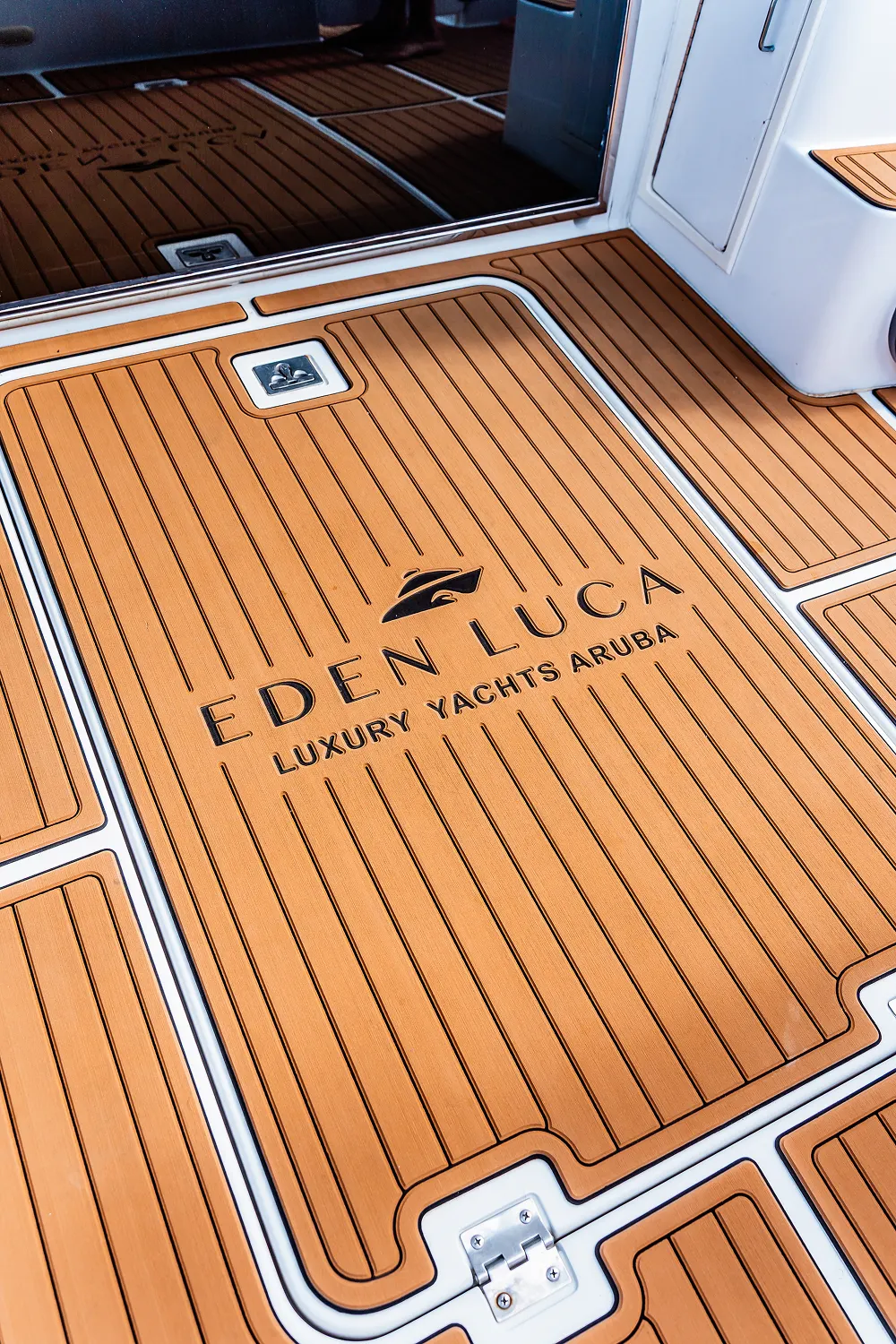 Eden Luca Blue, Branded Teak Deck Detail