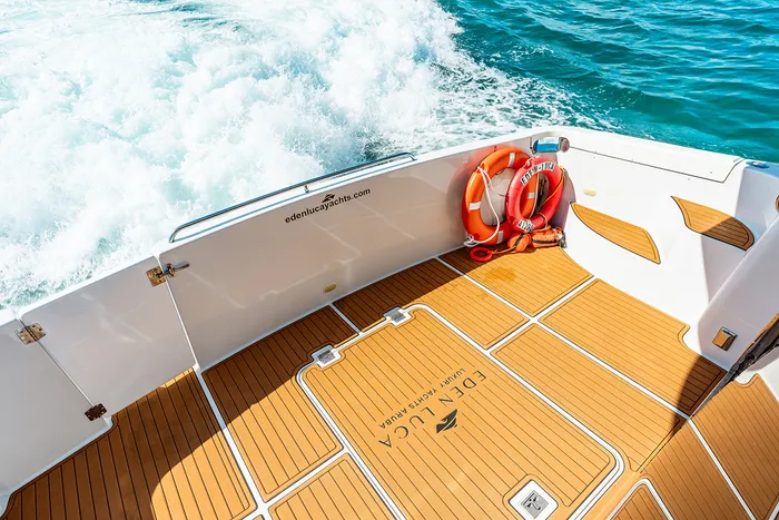 Eden Luca Blue, Branded Teak Swim Platform